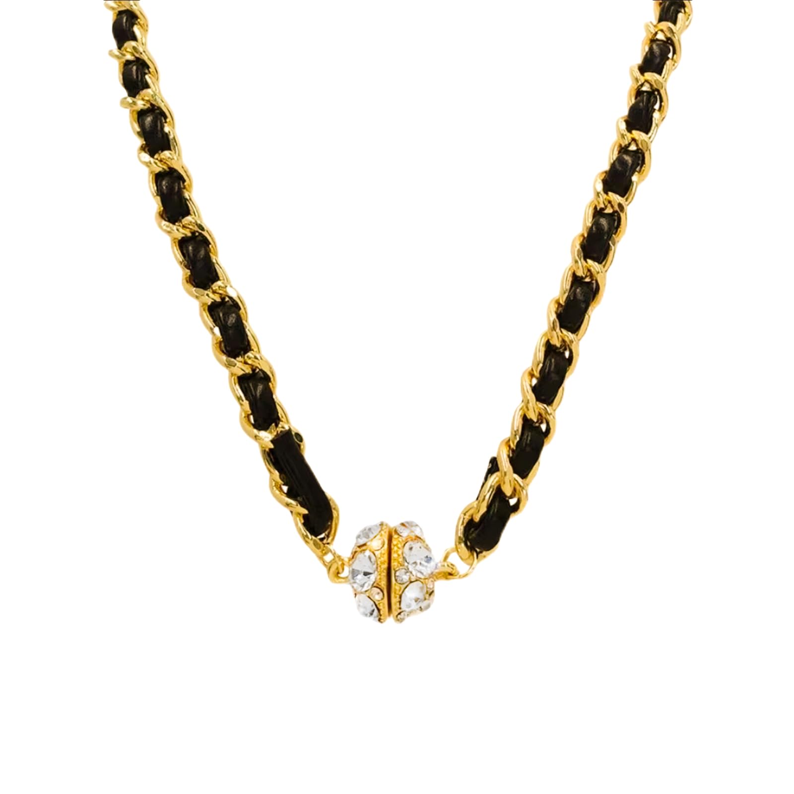 SMUOBT Black Choker Necklaces for Women, Gold Chains Black Leather Adjustable Choker Necklace Birthday Valentines Day Mothers Day Necklace Gift for Women