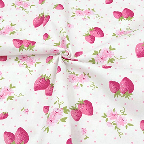 Premium Strawberry Print Cotton Fabric by the Yard - Versatile 39x63-Inch Material for Sewing, Quilting, and Craft Projects - Delightful Pink and White Pattern 3 Premium Strawberry Print Cotton Fabric by the Yard - Versatile 39x63-Inch Material for Sewing, Quilting, and Craft Projects - Delightful Pink and White Pattern - Image 2