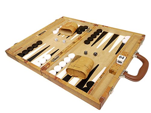Backgammon 15 pouces marron avec plateau de luxe complet