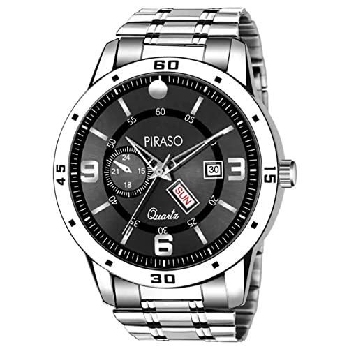 Image of PIRASO Analog Day and Date Working Display MESH Strap Watch for Men & Boys