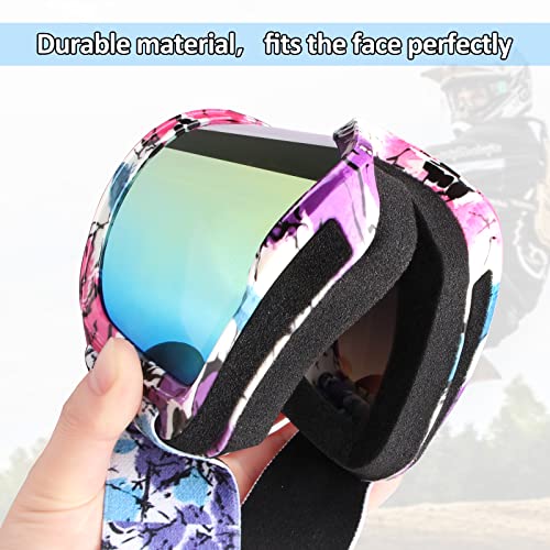 Image of Dirt Bike ATV Goggles Motorcycle Gear Motocorss Riding Goggles | Offroad MX Goggles, UV400, Anti-Fog Scratch Lens, Dustproof Windproof, Adult Youth Kids, Colorful Lens