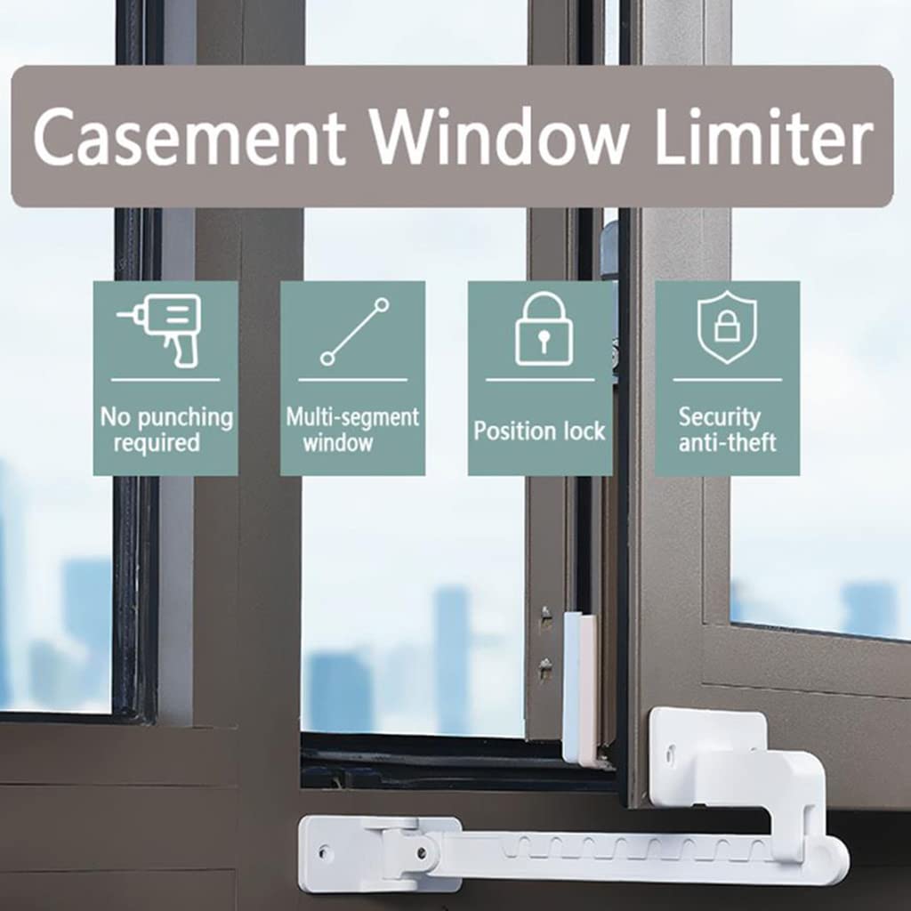 Fensterschlösser, Fensterbegrenzer, Fensterstopper, Tür-Diebstahlschutzbegrenzer, verwenden, 3M-VHB-Kleber, kein Werkzeug oder Bohren erforderlich, for Babys, Kinder, Ha