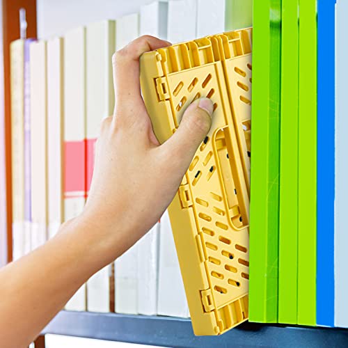 Comius Sharp Klappkiste 5 Stück Klappkorb Faltbare, Plastik Klappbox 22X14.8X8.7cm Einfache Umzug für Regal Zuhause Küche Klassenzimmer Schlafzimmer Badezimmer Büro