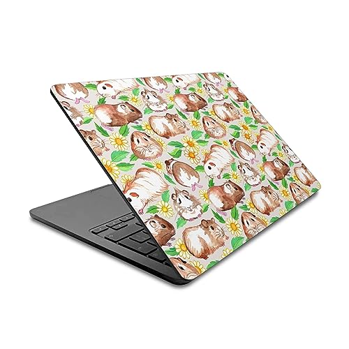Autocollant MacBook Air 13.6 M2 décor coochons d'inde et fleurs