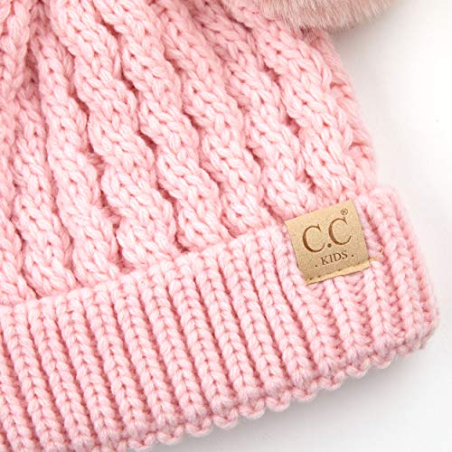 Image of C.C Exclusives Children Kid Double Pompom Knitted Beanie for Kids Ages 2-5 (KID-23)(KID-24)(KIDS-2055)