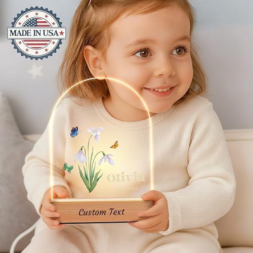 Lámpara nocturna personalizada para bebé con placa acrílica miniatura 2