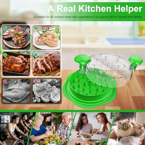 Image of Chicken Shredder Tool Twist Large Chicken Breast Shredder with Brush&Fork, Visible Meat Shredder Machine, Strong Anti-Slip Strip, Ergonomic Handle, BPA Free, Suitable for Pork Beef Chicken