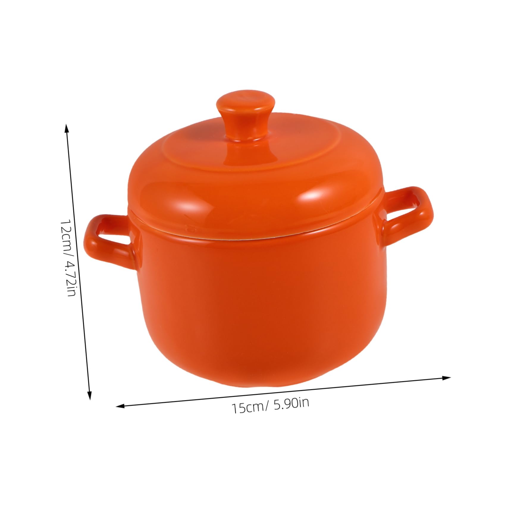 Cabilock Cuenco Tazón para Sopa de Cerámica con Tapa, 600 Ml, Doble Asa, para Guisos y Estofados en Uso Diario