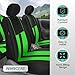 FH Group Striking Striped Car Seat Covers – Full Set, Universal Fit for Front Low Back Seats, Airbag Compatible, Rear Split Bench, Washable Seat Covers for Cars, SUVs, Vans, Sedans – Green