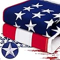 American Flag 4x6 FT Outdoor Heavy Duty, Fade Resistant USA Flags 4x6 FT 420D Nylon, American Flags 4x6 for Outside Longest Lasting, US Flag with Embroidered Stars, Brass Grommets, Sewn Stripes