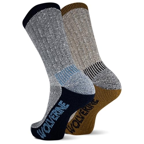 Wolverine Men's Luton Thermal Crew Socks-2 Pairs-Warm Wool Blend Cushioned Comfort2