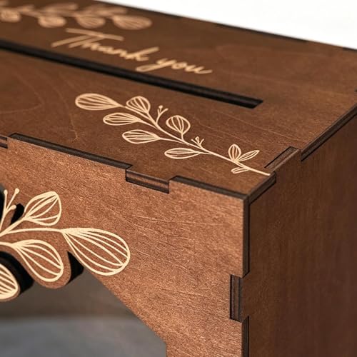 Soporte de recuerdo rústico en madera noble para tarjetas de boda 8