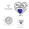 FOREVER QUEEN Breloque en Forme de cœur avec Pierre de Naissance Argent Sterling 925 pour Bracelet Cadeau d'anniversaire #2