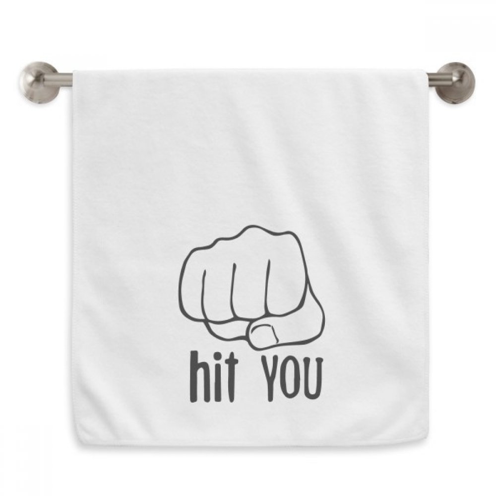 Serviette de toilette Black Fist imprimée blanche 33x74 cm pour le visage