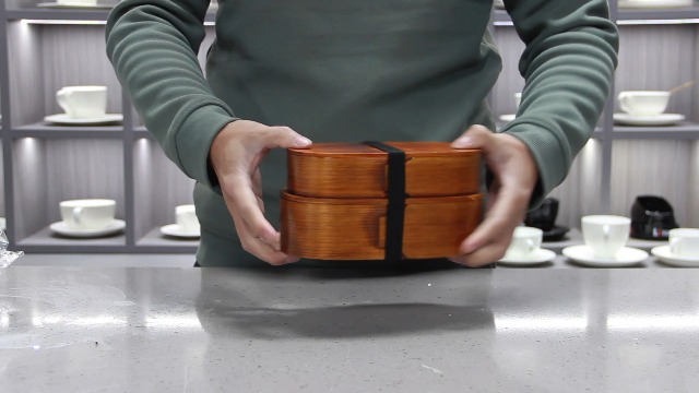 Amazon | AOOSY 天然漆塗り 曲げわっぱ 弁当箱 二段 1000ml 小判型