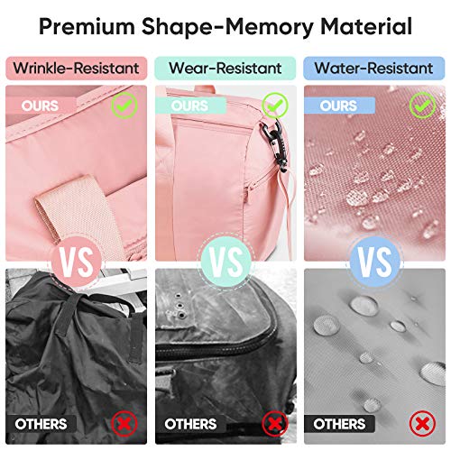 BALEINE Duffle Bag for Sports, Gym, Overnight and Weekend Getaway. Waterproof Dufflebag with Shoe and Wet Clothes Compartments. Lightweight Carryon Sized Gymbag, Weekender Travel Bag (Pink)
