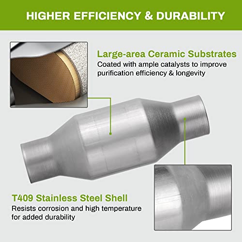 Autosaver88 Atcc0012 2.25" Inlet/Outlet Universal Catalytic Converter (Epa Compliant) #TOP4