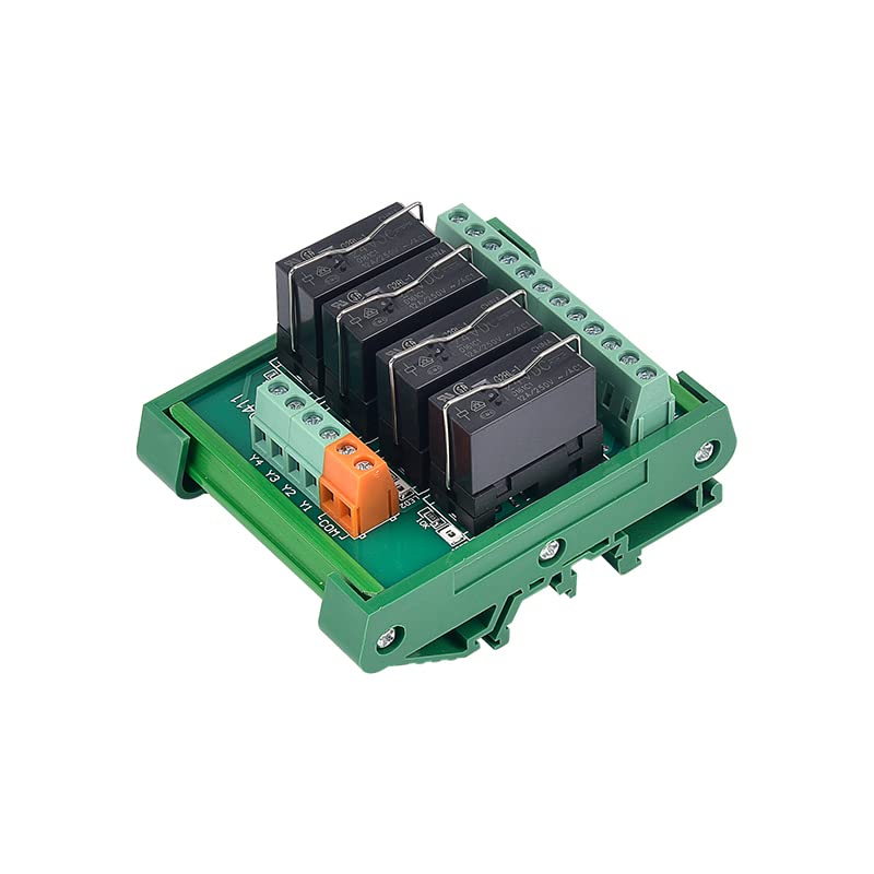 2/4/6/8/10/12/16 canales carril Din PLC relé MCU salida 12V24V NPN/PNP Universal 1NO1NC 1 Uds (Color : 12V, Size : 4 Channels)