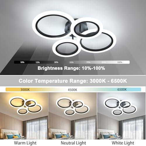 Lampe de plafond 32W avec télécommande pour varier la lumière - 4