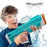 Electric Water Gun for Kids Squirt Guns Full Automatic Water Absorption Soaker Water Blaster Summer Outdoor Toys Pool Toys for Kids-Blue