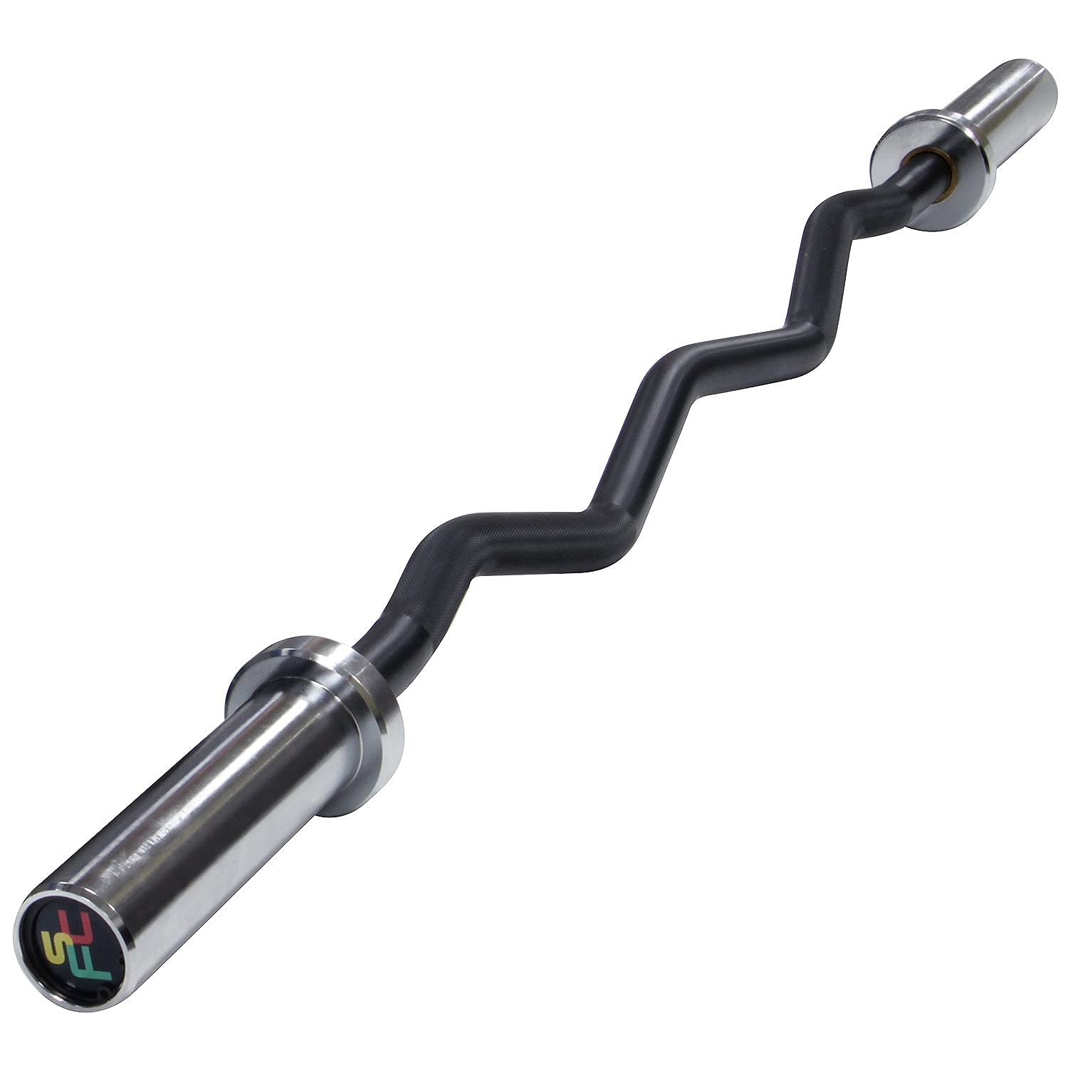 Olympic EZ Curl Barbell Bar for Weight Lifting Bicep Curl - 500 LBS CAPACITY Great for Home Gym Equipment with Copper Sleeve and Bearing Connection for 360 Degree Rotation