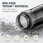 Bouteille d'eau avec paille - pour les enfants adultes, 750ML Sans BPA Tritan, bouteille d'eau de sport avec clip, couvercle de verrouillage, étanche, bouteille en plastique de gym durable pour l'école, bureau, vélo, fitness, noir