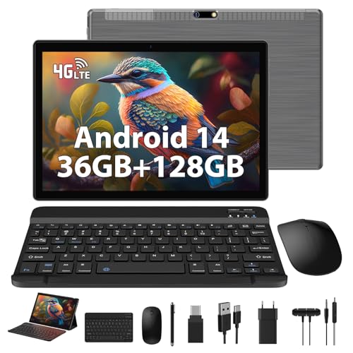WOREGOO 10 pollici Android 14 Tablet, con 4G LTE e WiFi 5G, 36 GB RAM + 128 GB ROM (1TB TF),...