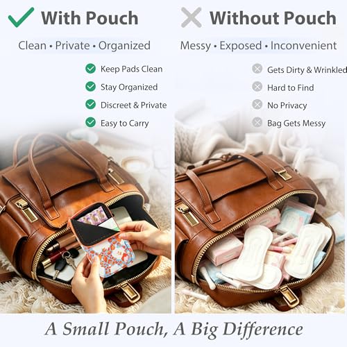 Image of KJQJLY 2 Pack Portable Tampon Organizer Bag Tampon Holder & Storage Case with Zipper for Travel, Discreet Period Bag for Purse, Waterproof Feminine Products Pouch for Women (Yellow & Purple)