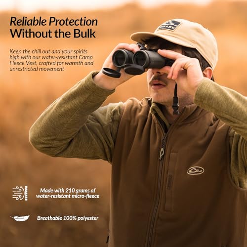 Image of Drake Waterfowl Camp Fleece Durable Moisture-Wicking Lightweight Breathable Full-Zip Casual Outdoor Hiking Vest with Pockets