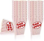 10pcs Retro Style Popcorn Boxes Red White Striped Cardboard Candy Container for Cinema Theatre Movie Nights Kids Birthday Party Food Boxes