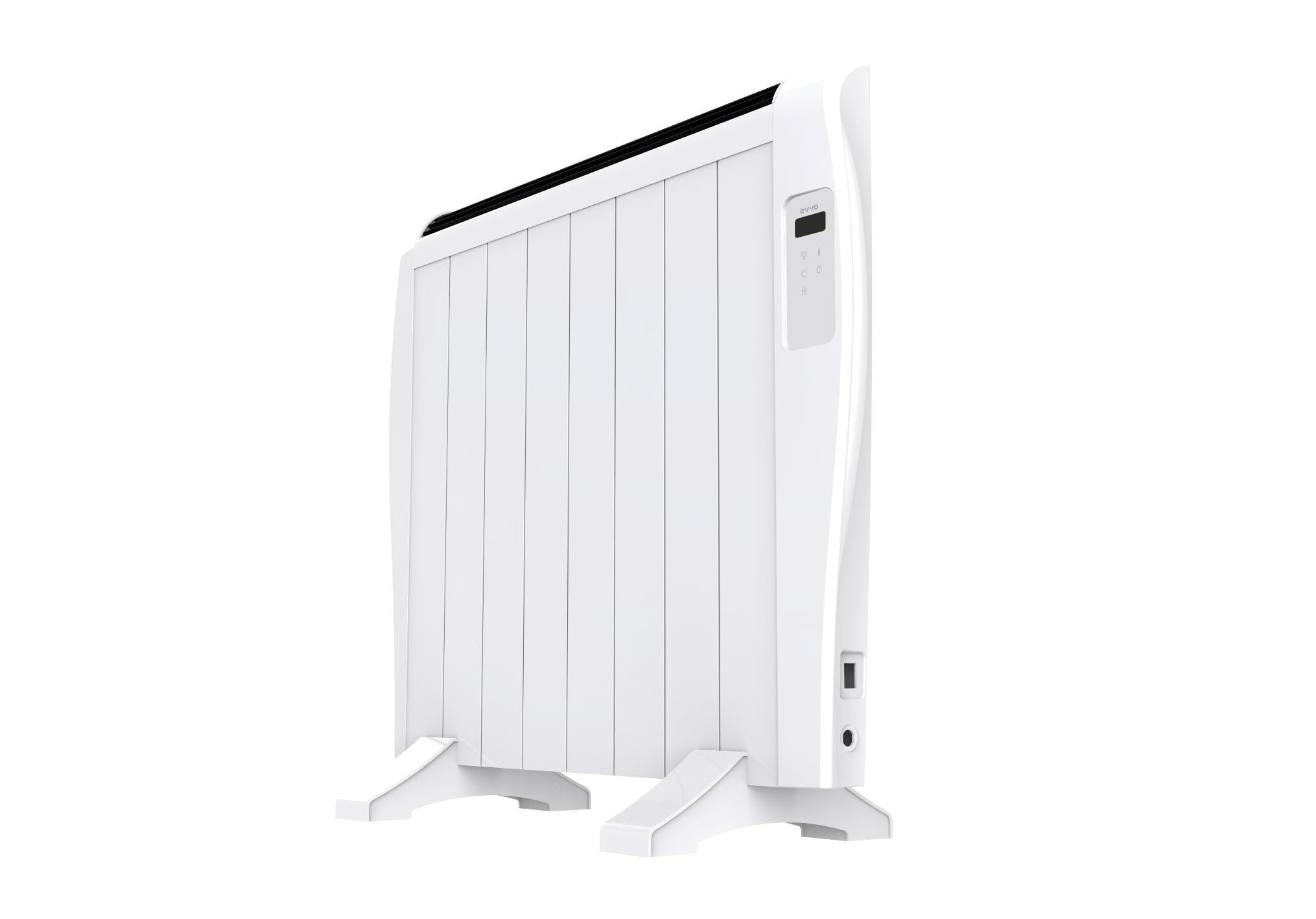 Radiador Emisor Térmico EVVO C8 Blanco, 1200W, hasta 16m2, Instalación Suelo o Pared, Control por Voz, Google Home, 8 elementos, Bloqueo infantil, Wifi, Control remoto, Temporizador, Display LCD
