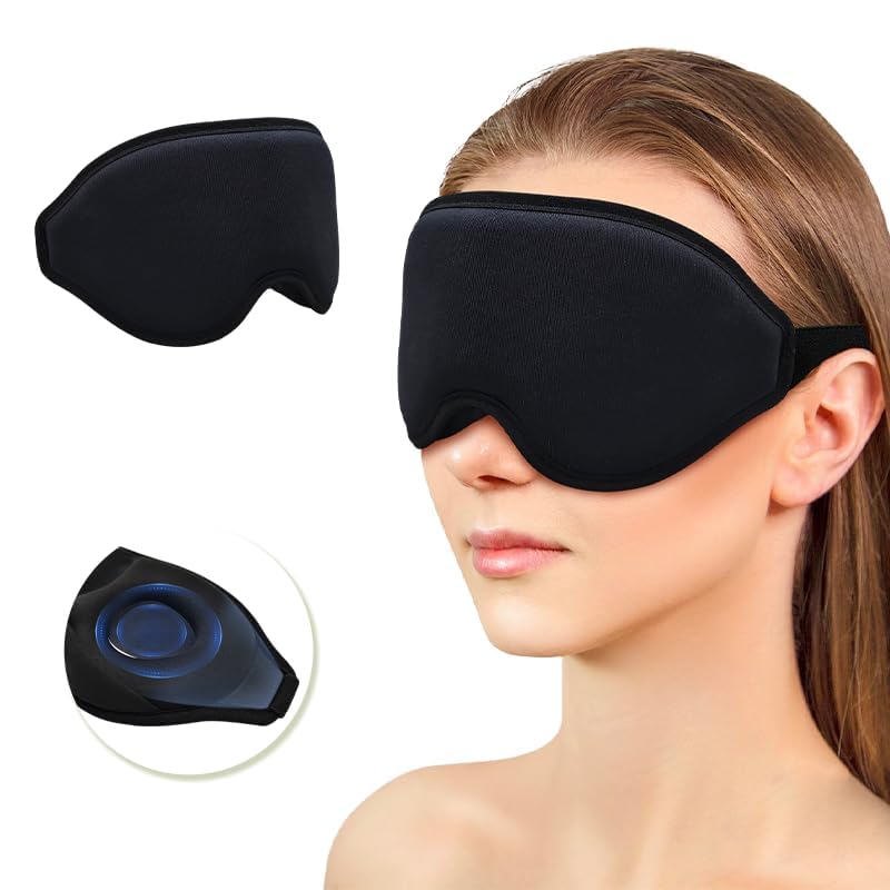 CUROVA 3D Sleep Mask for Men & Women, 100% Light Blocking Eye Mask with Contoured Pressure-Free Design, Soft High-Density Sponge Blindfold for Sleeping, Travel, Yoga, Meditation & Naps-image-19