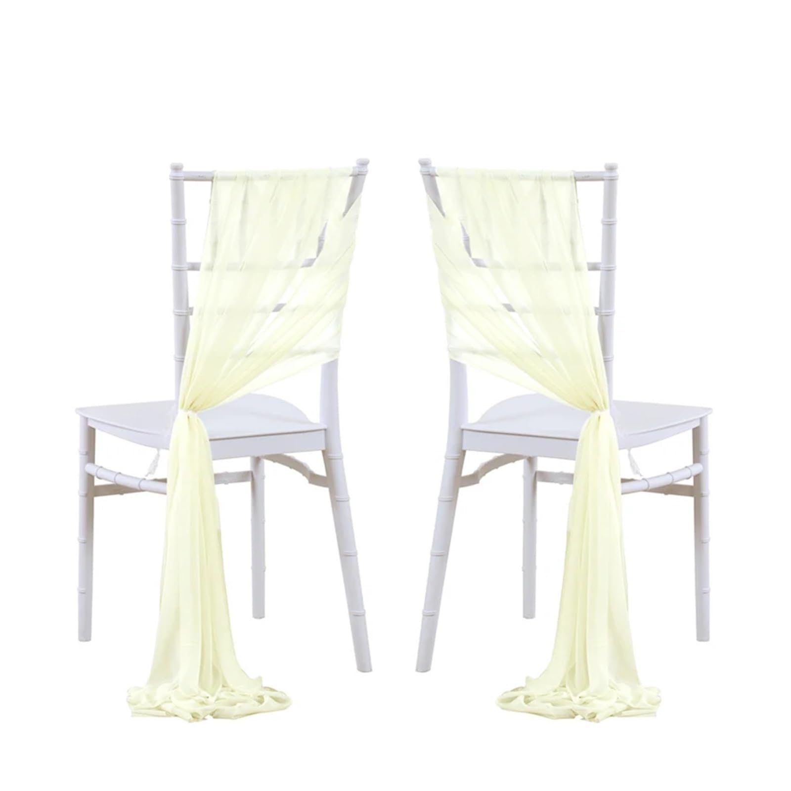 Cintas y lazos para sillas de bodas, fajas de gasa de 17x250cm color marfil