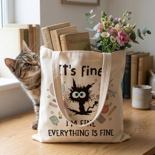 Bolsa Tote de Lona Divertida para Mujer miniatura 6