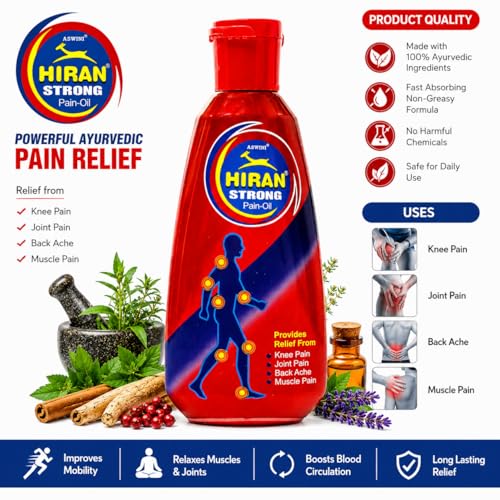 Image of aswini Hiran Pain Relief Oil | Ayurvedic Body Massage Oil for Daily Comfort & Relaxation | Non-Sticky Formula | 35 ML (Pack Of 1)