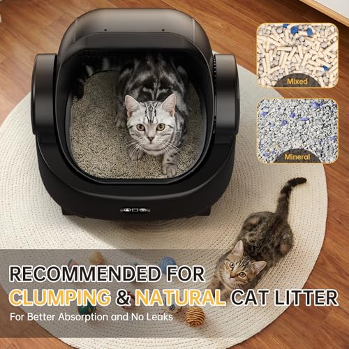 Image of Automatic Cat Litter Box, Electric Large Open-Top Self Cleaning Litter Box for Multiple Cats, Smart APP Control, Multiple Safety Sensors, 1 Rolls Bags & 1 Mat, Arenero para Gatos Autolimpiable