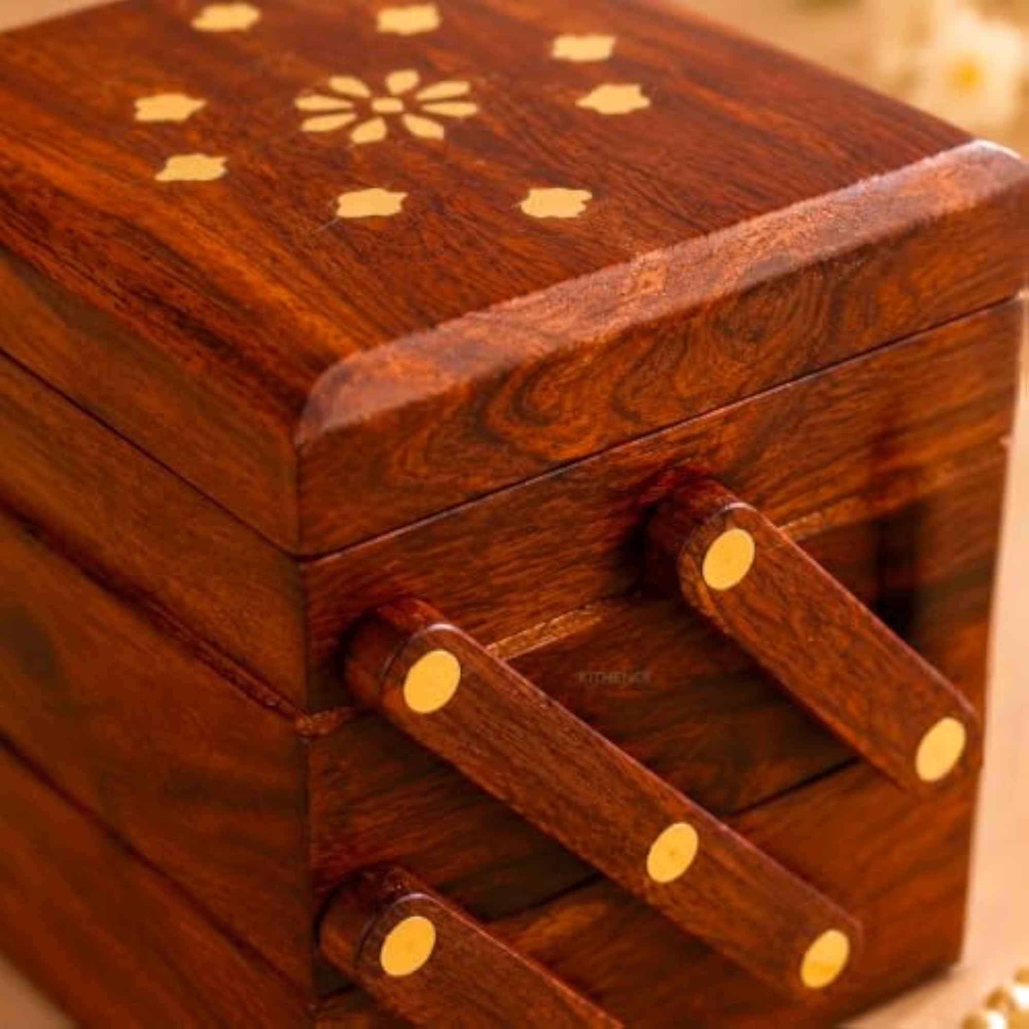 Handcrafted Wooden Expandable Jewellery Box for Women