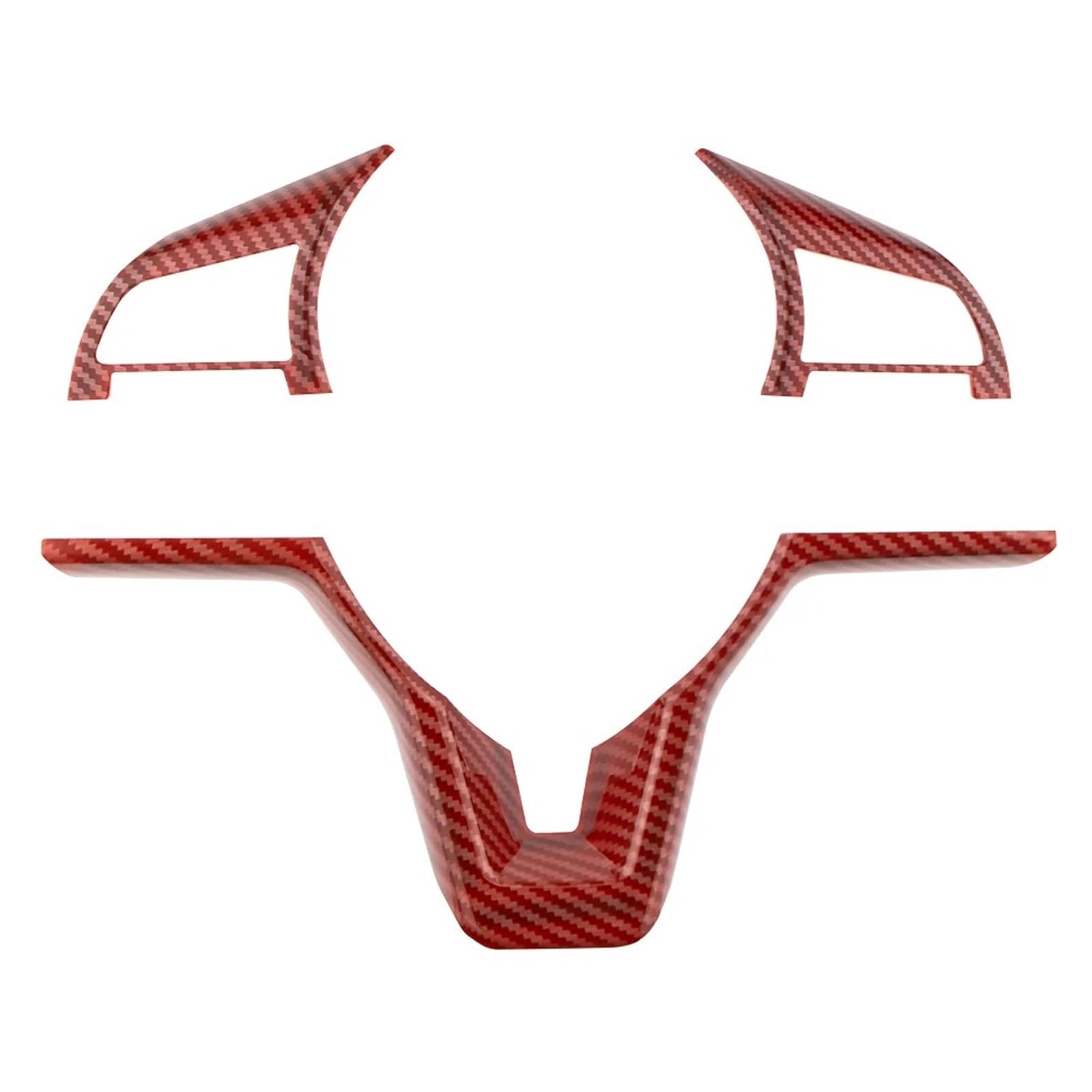 Interior Trim for Nissan for Qashqai J11 for Xtrail T32 for Rogue Car Steering Wheel Panel Cover Trim Sticker Auto Central Inner(3Pc Carbon red)