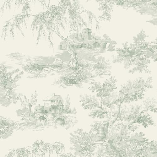 World of Wallpaper A69801 Papier peint vintage français en toile Motif arbres Vert