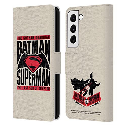 Coque portefeuille Samsung S22 Batman v Superman pour ranger cartes et billets