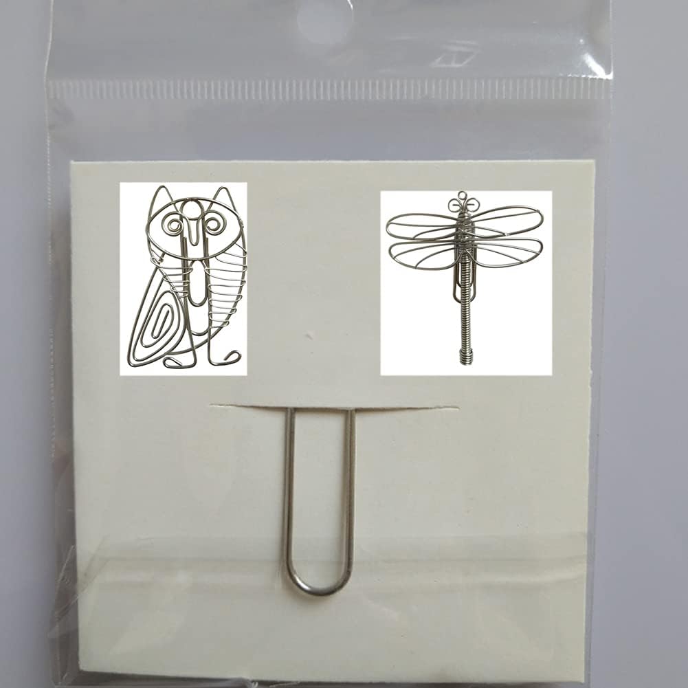 XXhailan Owl and Dragonfly Shape Paper Clips Creative Shape for Bookmark Office School Stationery Notebook Scrapbooks Planner Wedding Party Invitation Decoration Document Holder 10 Pcs (Dragonfly) image 4