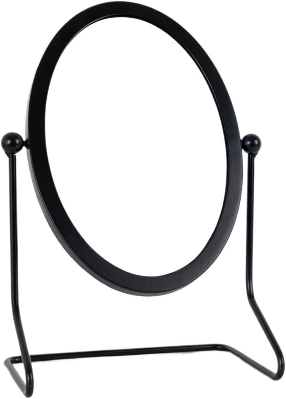 GLigeT コスメティックミラー アイアン オーバル ドレッシングミラー 角度調整可能 メイクアップミラー シンプル プレミアム