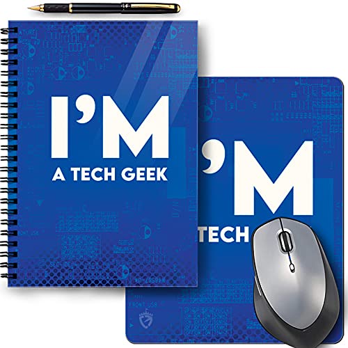 Color Empire Printed Notebook Diary & Mousepad Combo | Tech Greek | Laptop Computer Mousepad | A5 Unrulled Diary | A5 Wiro Notepad | Personal Journal