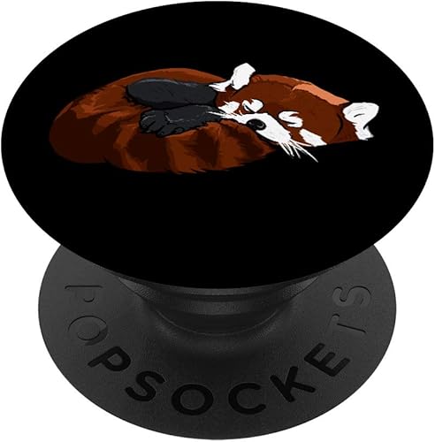 Lindo dormir rojo Panda PopSockets Swappable PopGrip