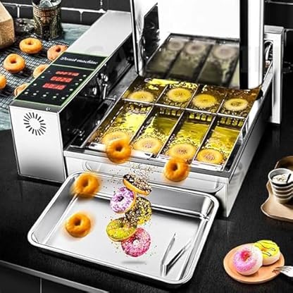 Automatische Donut-Maschine, kommerzielle Maschine zur Herstellung von Reihen, Mini-Maker, 4-reihige digitale Donut-Friteuse aus Edelstahl for den gewerblichen Gebrauch,1750 Einheiten/h – Bild 5