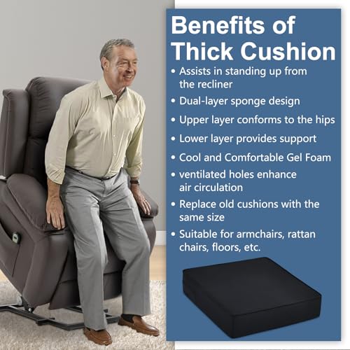Shinnwa Gel Memory Foam Recliner Cushion For Elderly, Dual-Layer Foam Chair Pad thumb #6