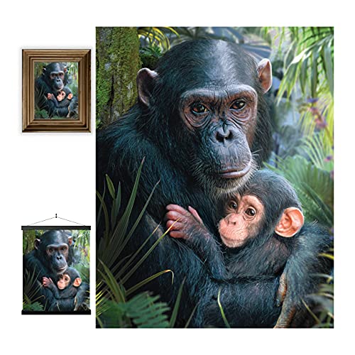 3D Livelife Lenticular Wall Art Prints - Cute Cuddles From Deluxebase. Unframed 3D Chimpanzee Poster. Perfect Wall Decor. Original Artwork Licensed From Renowned Artist, David Penfound #TOP19