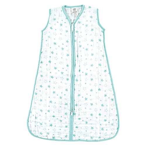 Image of Luvable Friends Unisex Baby Sleeveless Muslin Cotton Sleeping Bag, Sack, Blanket, Stars Muslin, 18-24 Months