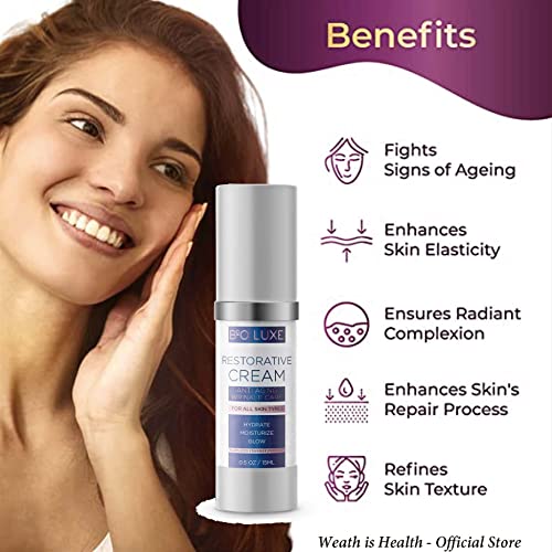 Bio Luxe Restorative Cream - Premium Face & Eye Cream, Anti Aging Serum With Hyaluronic Acid, Vitamin E, Organic Aloe Vera - 1Bottle #TOP2
