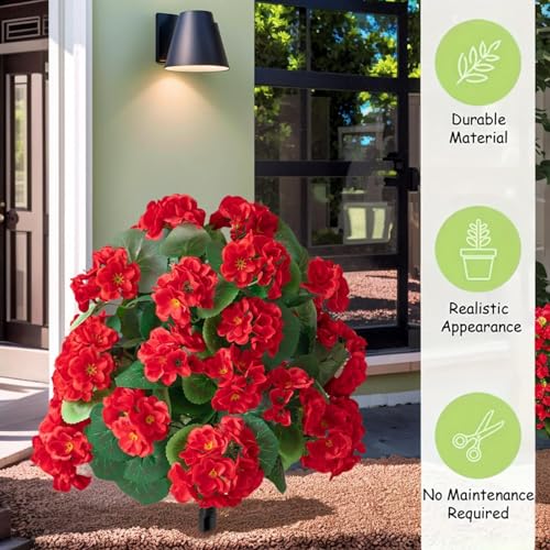 Flores artificiales para balcones resistentes al sol y viento 5